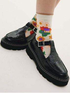 MAGUIRE MEIVA Black Croc Embossed Leathe Mary Jane Comfort Loafer 40